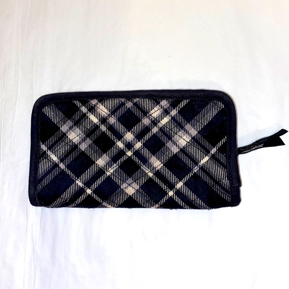 Thirty-One wallet pick me plaid, black and white